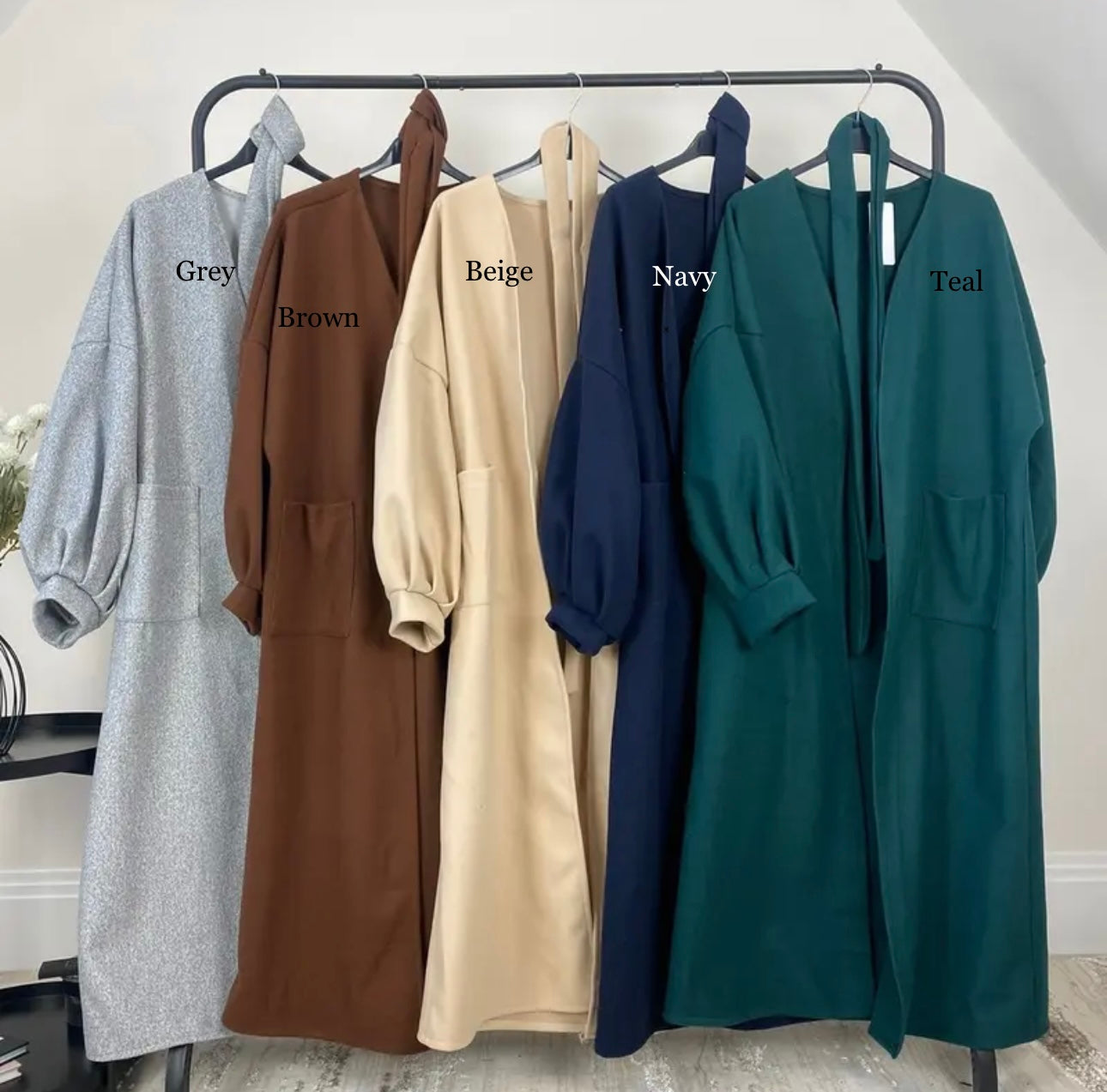 Balloon sleeve maxi coat